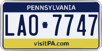 PA license plate LAO7747