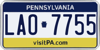 PA license plate LAO7755