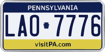 PA license plate LAO7776