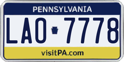 PA license plate LAO7778