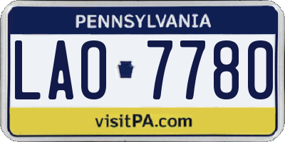 PA license plate LAO7780