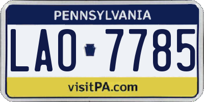 PA license plate LAO7785