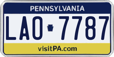 PA license plate LAO7787
