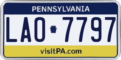 PA license plate LAO7797