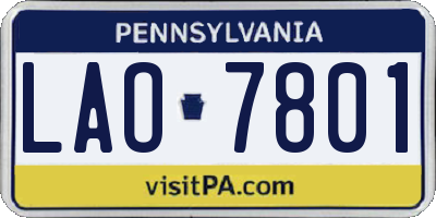PA license plate LAO7801