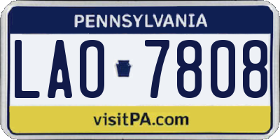 PA license plate LAO7808