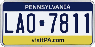 PA license plate LAO7811