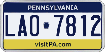 PA license plate LAO7812