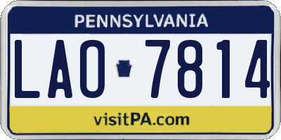 PA license plate LAO7814