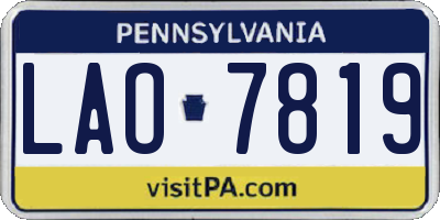 PA license plate LAO7819
