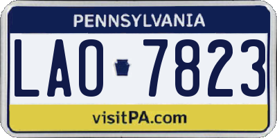 PA license plate LAO7823