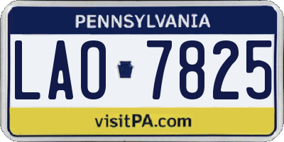PA license plate LAO7825