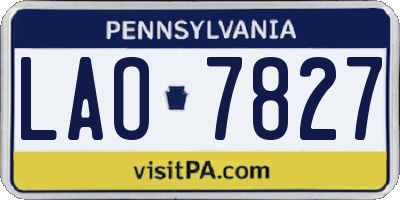 PA license plate LAO7827