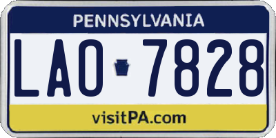 PA license plate LAO7828