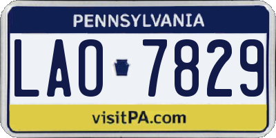 PA license plate LAO7829