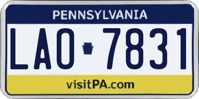 PA license plate LAO7831