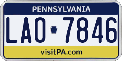 PA license plate LAO7846