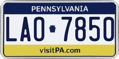 PA license plate LAO7850