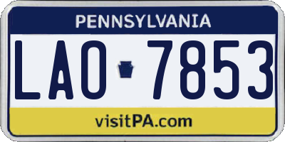 PA license plate LAO7853