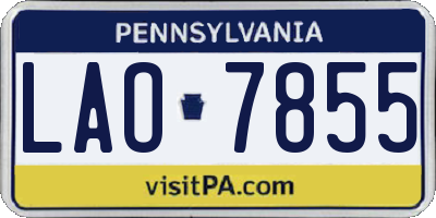 PA license plate LAO7855