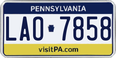 PA license plate LAO7858