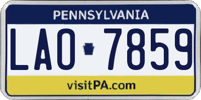 PA license plate LAO7859