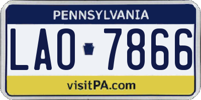 PA license plate LAO7866