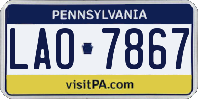 PA license plate LAO7867