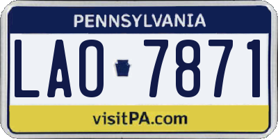 PA license plate LAO7871