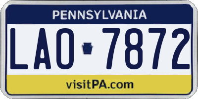 PA license plate LAO7872