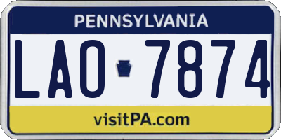 PA license plate LAO7874