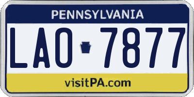 PA license plate LAO7877