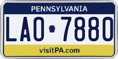 PA license plate LAO7880