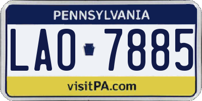 PA license plate LAO7885