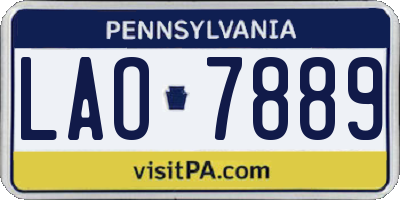 PA license plate LAO7889