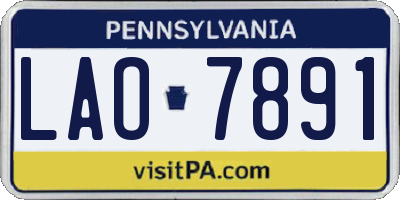 PA license plate LAO7891