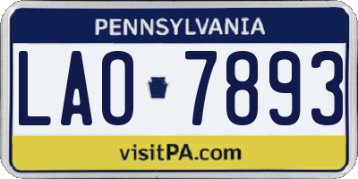 PA license plate LAO7893