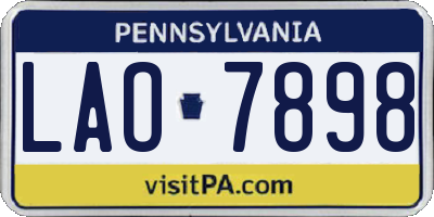 PA license plate LAO7898