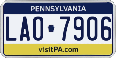 PA license plate LAO7906