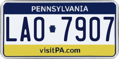 PA license plate LAO7907