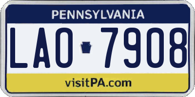 PA license plate LAO7908