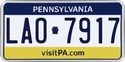 PA license plate LAO7917