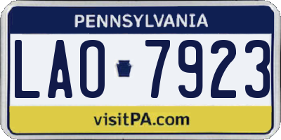 PA license plate LAO7923