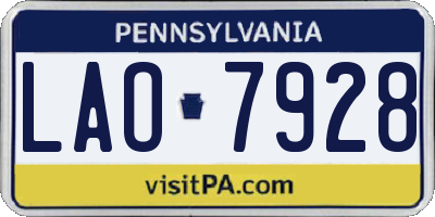 PA license plate LAO7928