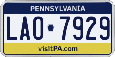 PA license plate LAO7929