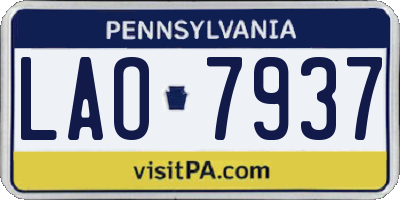 PA license plate LAO7937