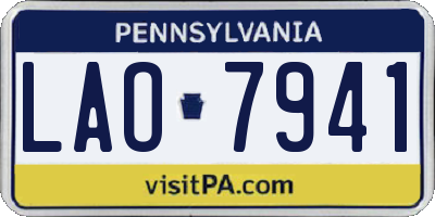 PA license plate LAO7941