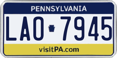PA license plate LAO7945