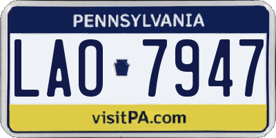 PA license plate LAO7947