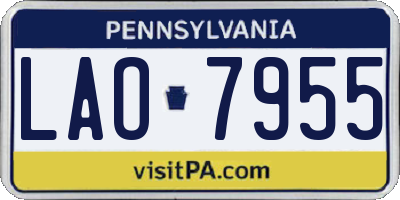 PA license plate LAO7955
